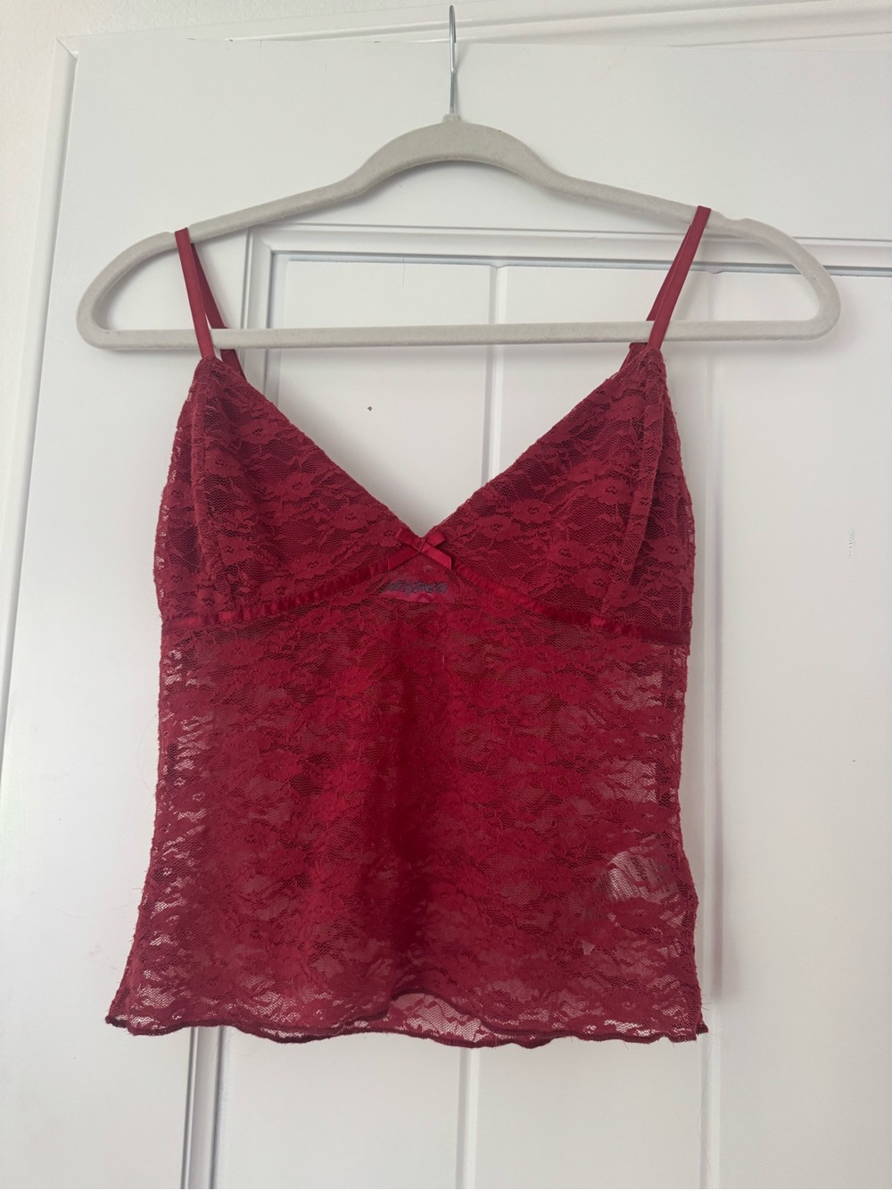 Edikted Red Lace Camisole with V-Neck